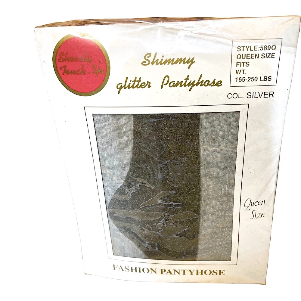 Shimmy Glitter Pantyhose Queen Size Fits WT. 165-250 LBS"